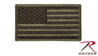 OD / BLACK AMERICAN FLAG PATCH WITH HOOK AND LOOP