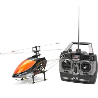  electric rc helicopter featuring a coaxial rotor and a single rear