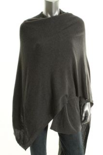 Eileen Fisher New Gray One Sleeve Poncho Wrap One Size BHFO