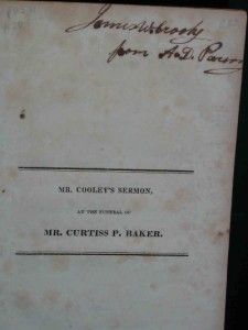 Antique c1824 Hartford, CT. publication Timothy Mather Cooley Sermon