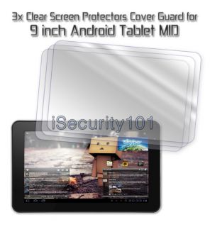 New 3X Clear LCD Screen Protector Cover Film Guard for 9 inch Android