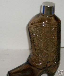  Avon Wild Country Brown Glass Cowboy Boot Bottle