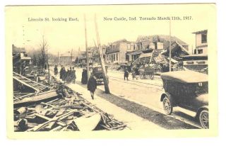 INDIANA New Castle Lincoln Street Toronado 1917 postcard IN