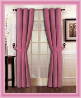 New Elegant Solid Hot Pink Micro Suede Window Curtain Grommet Panel