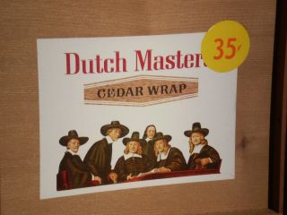 Vintage Wood Cigar Box 1950s Dutch Masters Cedar Wrap