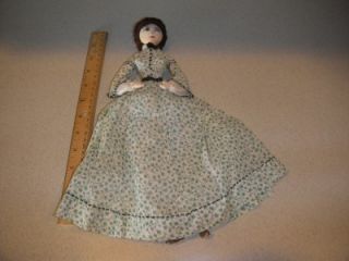  Doll with Yarn Hair Handmade Prairie Pioneer Dress 13 Tall