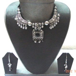 New India Kuchi Tribal Oxidised Necklace Belly Dance Vintage Jewelry