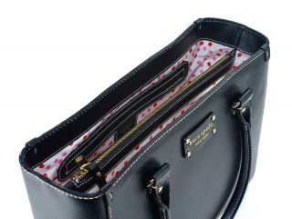 Kate Spade Quinn Wellesley Black Leather Handbag New