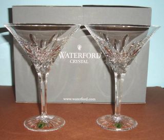 Waterford Lismore Martini Crystal Glasses Pair New