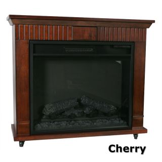 Cherry Electric Flame Fireplace Portable Heater Wood