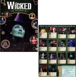 Wicked The Musical SEP2010 Dec 2011 Calendar Brand New