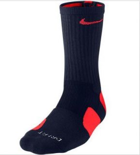 Nike Elite Socks Navy Red Large fits sizes 8 12 Jordan Kobe Lebron