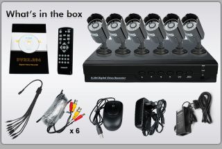 CH DVR Home Surveillance Camera System with 6 Warterproof Outdoor