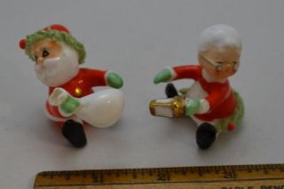 Vintage Holiday Christmas Figurines Mr. and Mrs. Claus Santa and his
