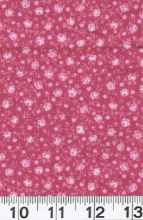  Quilt Fabric Concord Floral Flower Bunch Tonal Calico Rose Pink