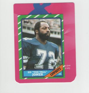 Ed Too Tall Jones Dallas Cowboys 3 Time Pro Bowler 1986 Topps Card