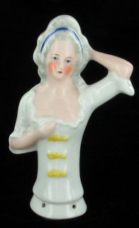 Vintage German Deco Half Doll Pincushion Marie Antoinette Porcelain