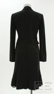 Elie Tahari 2 Piece Black Wool Lace Jacket Skirt Suit