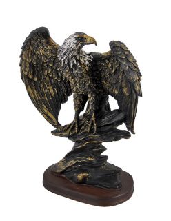  Finished Perched American Bald Eagle Statue Hand Painted Accents