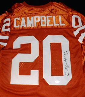 Earl Campbell Autographed University of Texas Jersey Heisman 77 JSA