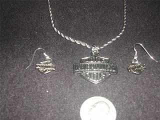 harley davidson necklace and earring set
