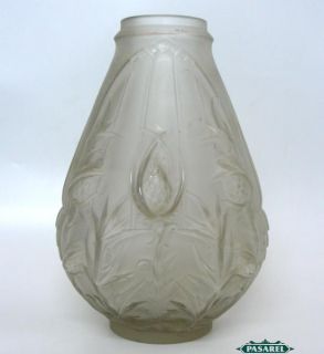 Art Nouveau Etling Glass Vase M Perron France CA 1920