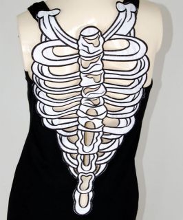 Sexy Skeleton Ribcage Punk Goth Emo Tank Top Singlet Dress L