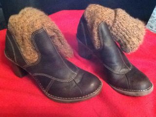 El Naturalista Leather and Wool Boot 2 Heel US Size 5