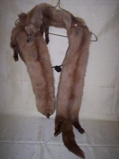  Fox Mink Shoulder Wrap Scarf Vintage