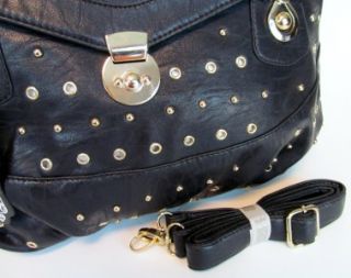 Revolution Black Studded Convertible Shoulder Handbag Purse New Retail