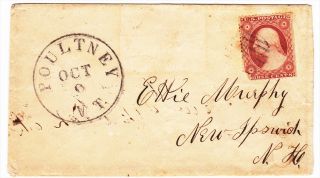 Poultney Vermont 1860s Cover to New Ipswich NH