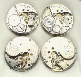 Antique Vintage Elgin Pocket Watch Movements Altered Art Steampunk 60L
