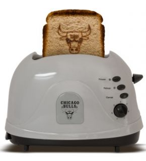  toaster featuring the chicago bulls logo toasts bread english muffins