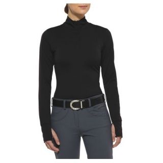  Quarter Zip Long Sleeve Riding Top Ladies Black All Sizes