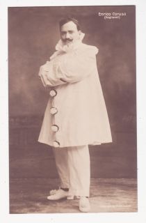 ENRICO CARUSO as Canio in Pagliacci vintage opera star photo postcard