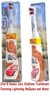 KIDS DISNEY CARS ELECTRIC ORAL B STAGES TOOTHBRUSH CHILDRENS BATTERY