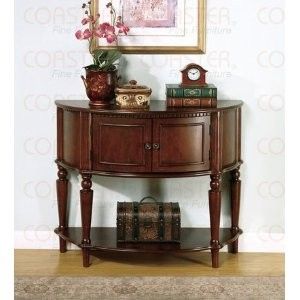 Entry Way Console Hall Table with Storage in Brown Finish