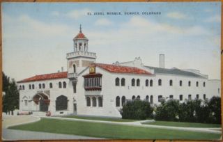 1940 Postcard El Jebel Mosque Denver Colorado Co
