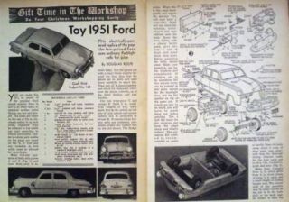 1951 Ford 10½ in Wood Model Car Display Electric Plans