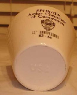 Vintage Ephrata Junior Chamber of Commerce 15th Anniversary Ceramic