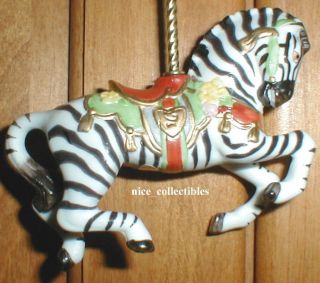 Lenox Porcelain Zebra Carousel Horse Holiday Christmas Tree Ornament