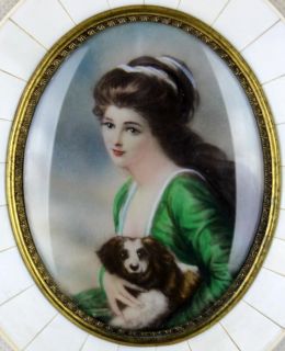  Miniature Painting Portrait Emma Lady Hamilton Lord NELSON19TH