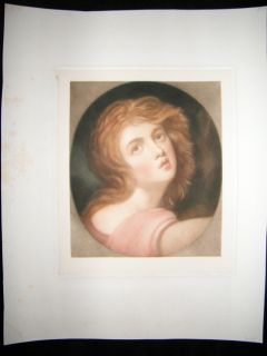 Pretty Lady c1930 Folio Colour Printed Mezzotint Proof After George
