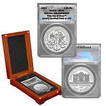 2013 ms70 fdoi le 447 austria philharmonic silver coin price $ 139 95