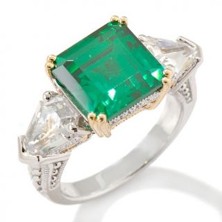 Xavier 9.56ct Absolute™ 2 Tone Emerald Color Fancy Cut Ring