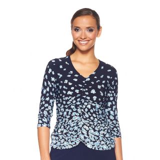CSC® studio Seeing Spots Curtain Drape 3/4 Sleeve Top at