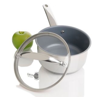 Todd English GreenPan™ Stainless Steel 1.5qt Saucepan with Glass Lid