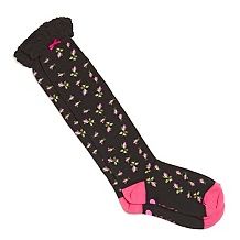 Betsey Johnson Fleece Lined Boot Sock with Faux Fur Cuff