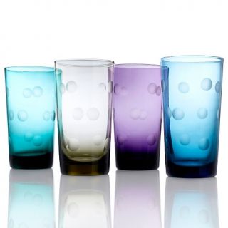  Marquis by Waterford Highball Polka Dot Glasses   Set of 4
