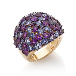 Treasures of India 10.39ct Amethyst and Tanzanite Vermeil Ring